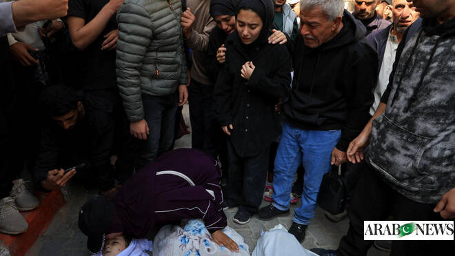Palestinians hold funerals for pregnant woman and her children killed in Israeli strikes  www.arabnews.pk