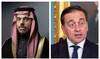 Saudi Foreign Minister Prince Faisal bin Farhan and Spanish Foreign Minister Jose Manuel Albares Bueno. (File/AFP/Reuters)