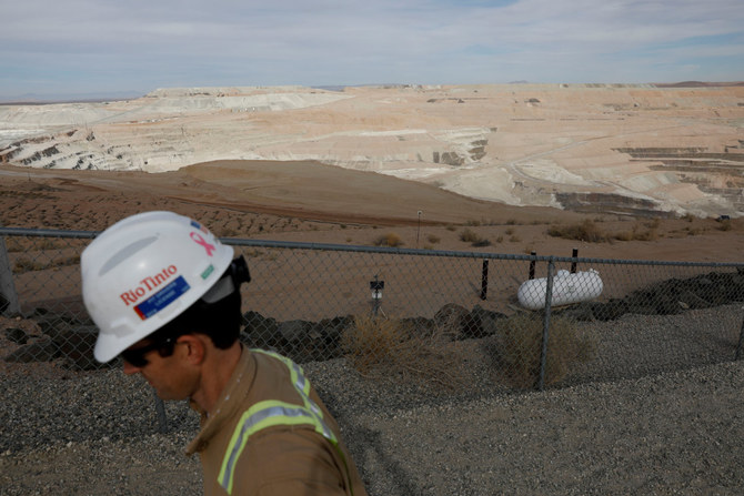 An employee walks up an overlook of the Rio Tinto borates mine in Boron, California, on November 15, 2019. (REUTERS/Patrick T. Fallon/File Photo)