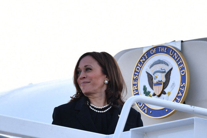 US Vice President Kamala Harris makes her way to board a flight before departing from Andrews Air Force Base in Maryland on September 11, 2021. (AFP)