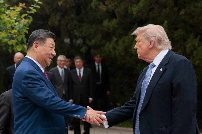 Time will tell if this is the passing of the baton to China from a US in decline or merely a phase of US downturn (File/AFP)