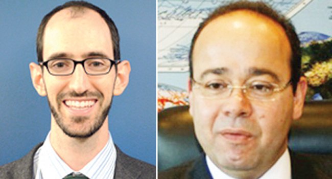 David Weinberg (L) and Abdel Latif El-Menawy